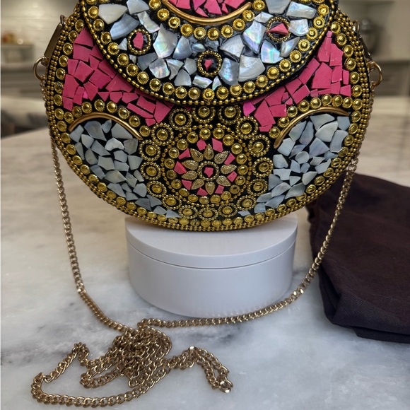 Ramla Beverly Hills Mosaic Pink and Gold Women's Bag - Picture 2 of 8